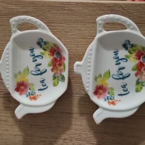 BNWT Pioneer Woman 2 Floral Teabag/trinket Holders